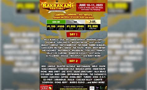 Rakrakan Festival inilabas na final band lineup! .